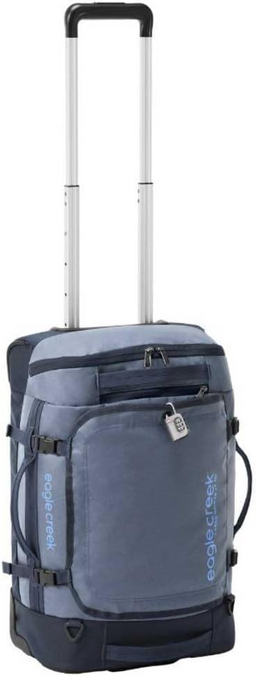 Eagle Creek Cargo Hauler XT Wheeled Duffel - Wheeled Backpack Duffel - Deployable Backpack Straps - Lockable U-Lid & Easy Access Compartment - Glacier Blue