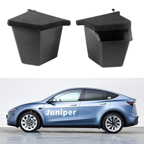 Florety Tesla Model Y Juniper Trunk Storage Bins 2025 2026 TPE Rear Trunk Organizer Storage Box with Lids Tesla Model Y Accessories 2026