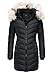 NUTEXROL Womens Hooded Warm Winter Mid Length Parka Overcoat Jacket Black S