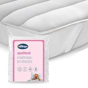 Silentnight Quilted Super King Size Mattress Protector – Premium Luxury Mattress Cover Protector Pad with Extra Deep Elasticated Straps – Hypoallergenic, Super Soft and Machine Washable - Super King