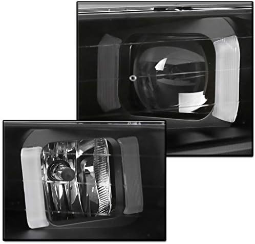 LED DRL Black Projector Headlights Headlamps For 2004-2008 Acura TL