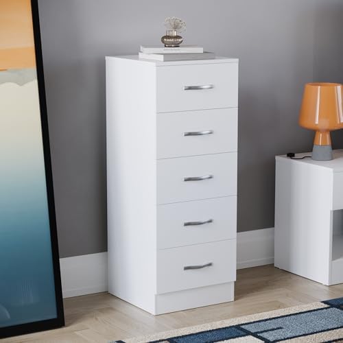 Vida Designs Pecho Cómoda Estrecha, Madera de ingeniería, White, ...