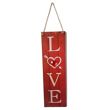 Belity Vintage Style Wooden Wall Hanging Decoration Board Handmade Rustic Signs Door Ornaments Plaque Hanger Holiday Valentine Gift