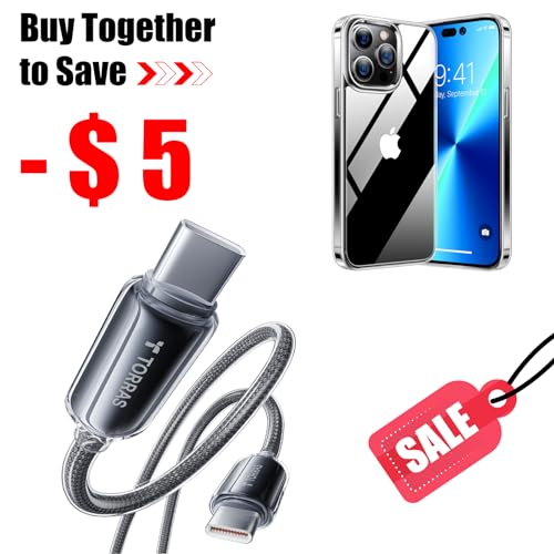 TORRAS iPhone 15 Pro Max Case with USB C Cable