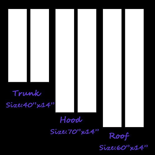 Boilipoint 1Set Racing Stripes Graphics Vinyl Decal Wrap Kit Hood,Roof,Tunk For Car Truck Vehicle Vinyl Decal Custom Made Fit For All Cars Suv Free Size #TOP2