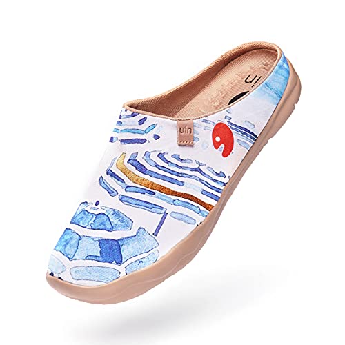 Image of UIN Slipper Woman Travel Art Painted Shoes Wide Toe Casual Home Slip On Mules Malaga