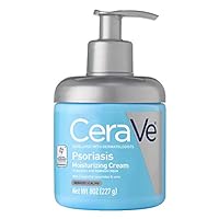CeraVe Moisturizing Cream for Psoriasis Treatment, With Salicylic Acid for Dry Skin Itch Relief & Urea for Moisturizing, Fragrance Free & Allergy Tested, 8 Oz