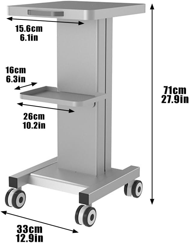 Desktop Lab Cart, Fitted with Silent Castors, Mobile Trolley Cart with Drawers, Compact Rolling Desk, Suitable for Households, Laboratories, and Dental Practice,Grey