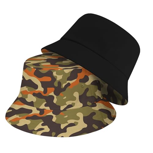 Image of Cool Bucket Hat Beach Sun Hat Beach Fishing Hat for Men Women Teens, Reversible Double-Side-Wear