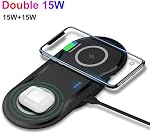 30Watt Dual Wireless Charging Pad for Multiple Devices, Dual 15W Charging Pad for iPhone 16/15/14/13/12/11/X,for Samsung Galaxy S25/S24/S23/S22/S21/S20/S10, and More. with USB-C Cable