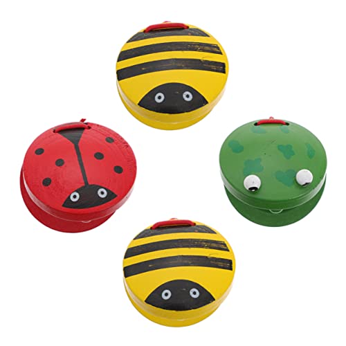 KONTONTY 4Pcs Interesting Castanets for Percussion Instruments for Creative Play Educational for Music Exploration Sized for Hands