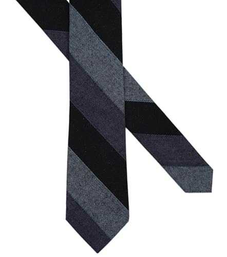 Image of BELLUNO Men's 2.5 inch Skinny Solid Cotton Linen Ties