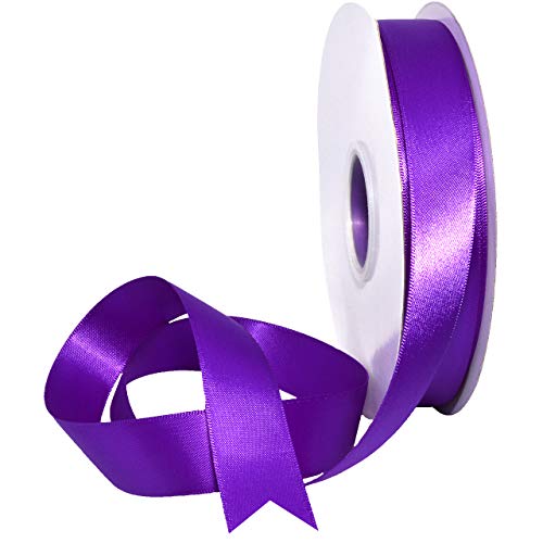 Image of Morex Ribbon 088 Double Face Satin Ribbon, 7 /8 Inch by 50 Yards, Purple