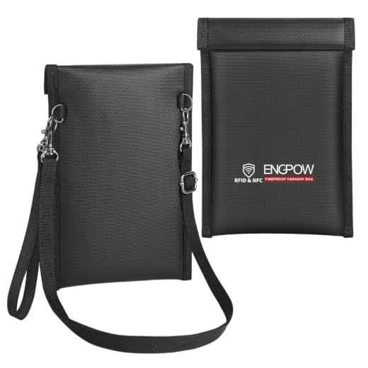 ENGPOW Military Grade Faraday Bag for Phones, Signal Blocking Pouch Black