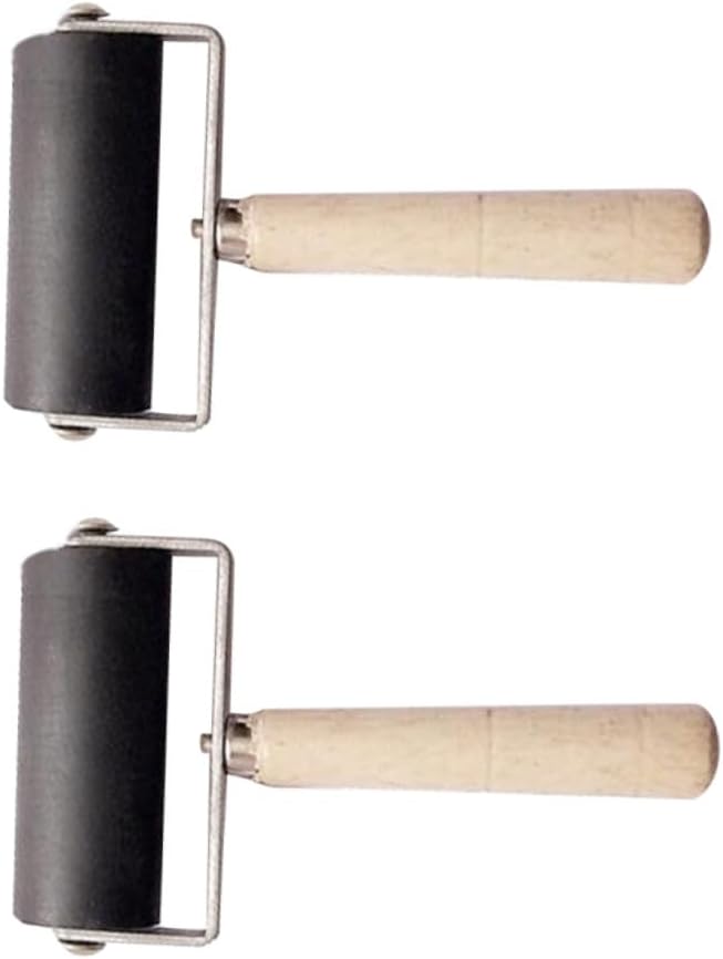 OHPHCALL 2pcs Ink Stamping Roller for Printmaking Art Tool Oil Rubber for Stamping Tools
