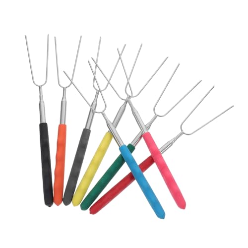 ifundom Telescoping Bbq Forks Set 8pcs Outdoor Grill Accessories Meat Carving Forks Blue Handles