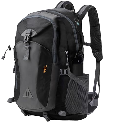 Alitifiy 40L Hiking Backpack, Hiking Rucksack Durable Waterproof Travel Bag Outdoor Sports Camping Cycling Skiing Daypack Climbing Trekking Mountaineering Gifts for Men Women, (Black Grey)
