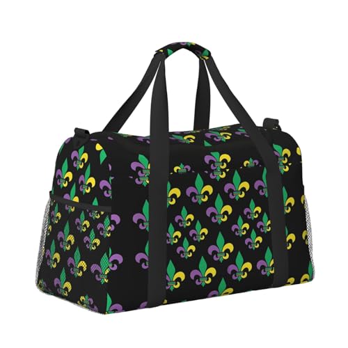 Retro Mardi Pattern Duffel Travel Gym Sports Overnight Weekend Duffle Bags For Men Women3
