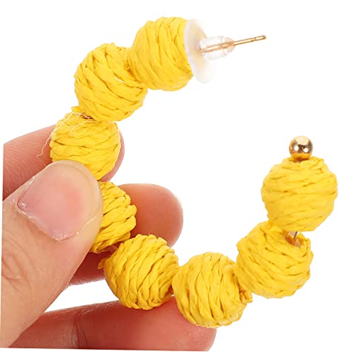 Boucles d'oreilles en raphia légères et robustes pour l'été - 2