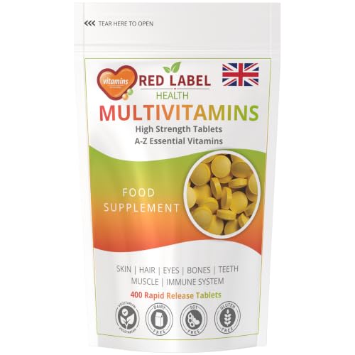 Red Label Health Multivitamin 360 Tablets (1 Year Supply) for Men & Women High Strength Multi Vitamins Supplement for Immune Support & Wellbeing One a Day Multivitamins