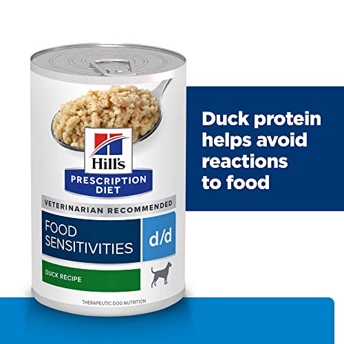 Hill's Prescription Diet D/D Skin/Food Sensitivities Duck Formula Wet Dog Food, Veterinary Diet, 13 Oz. Cans, 12-Pack #TOP4