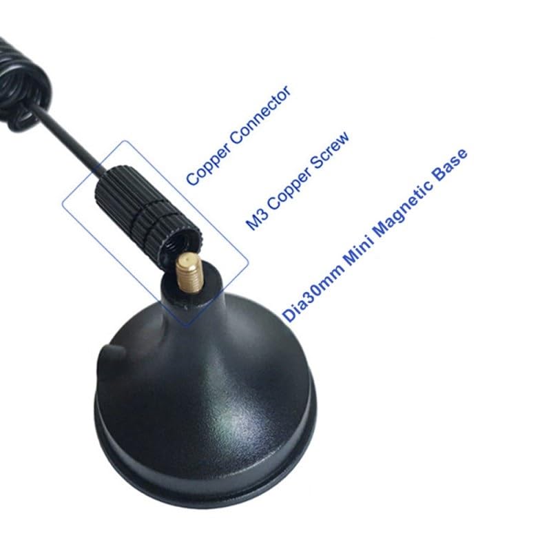 Image of ADU Tronix Technologies 4G LTE 5dBi Magnetic Spring Antenna with 3m RG174 Cable & SMA Male Connector | High Gain External Antenna for Router, GSM Module, GPS Tracker, IoT & Industrial Devices