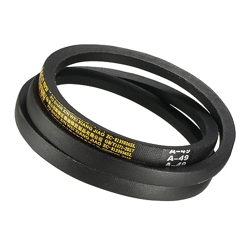 Kozelo A-49 Drive V-Belt - [49-inch Inside Circumference] A-Section Rubber Drive Belt Wrapped for Transmission Use