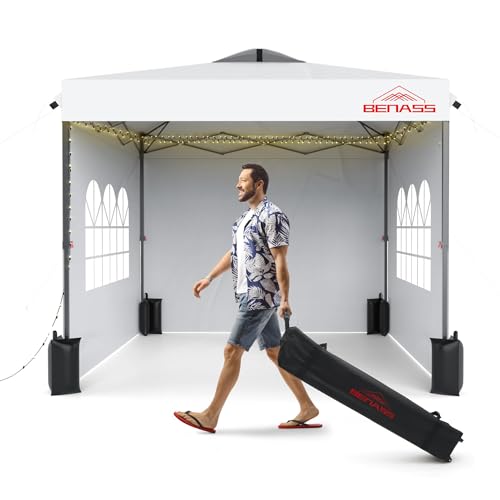 10x10 Pop Up Canopy with Sidewalls, Easy Up Canopy Tent...