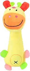 Bichinho de Pelúcia para Cachorro e Gato Brinquedo Mordedor Pet com Apito Girafa Macaco Porco (AMARELO)