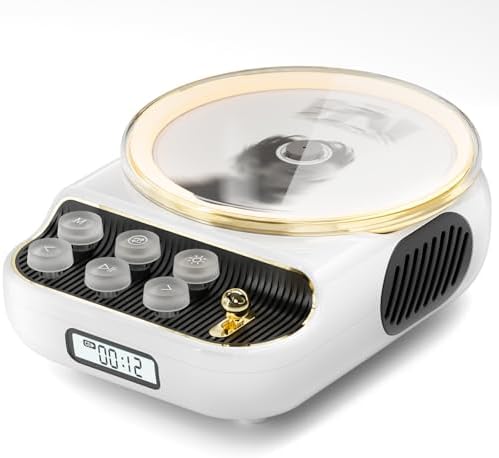 Retro Portable CD Players with Bluetooth Speakers, FM Radio, Night Light, LCD Display, 4000 mAh Battery, Vintage Radio Built in Dual Speakers Supports USB/AUX/Type-C for Home, Gifts (White)