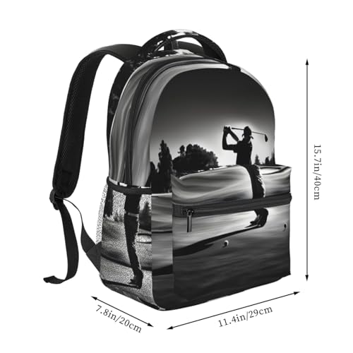 Mochila de senderismo EdWal con estampado de golf blanco y negro impermeable bolsa de viaje 2