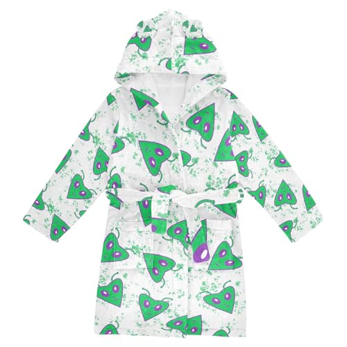 LI ZHI XIN Bata de baño de franela suave con capucha y lazo cálido con bolsillos para niños y niñas, de 2 a 12 años, divertido patrón en forma de corazón, multicolor, 2-3 años