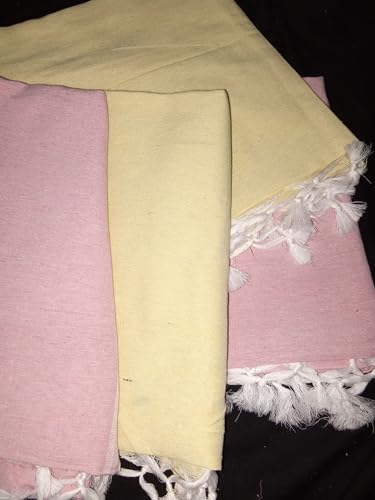 Image of Cotton Bedsheets for Single Bed, 60 x 90 inch, Pure Cotton, Breathable Fabric, Pack of 2 Pink & Yellow (Yellow, 2)