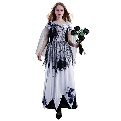 SEA HARE Damen Halloween Geist Braut Kleid mit Druck Cover