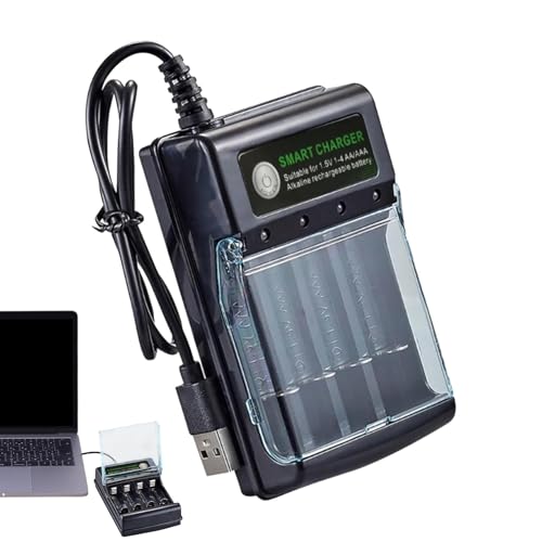 4-Slot USB AA Battery Charger Household Battery Chargers | 4-Slot Smart Charger,Household Battery Chargers Smart USB AA Battery Charger,Alkaline Battery Charger All-Purpose Battery Pack Charger