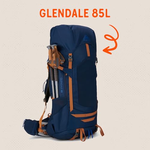 Image of Kelty Glendale 65L to 105L Internal Frame Backpack - Multi-day Backpacking Thru Hiking Pack, Adjustable Suspension, Customized Fit (Pageant Blue, 85L)