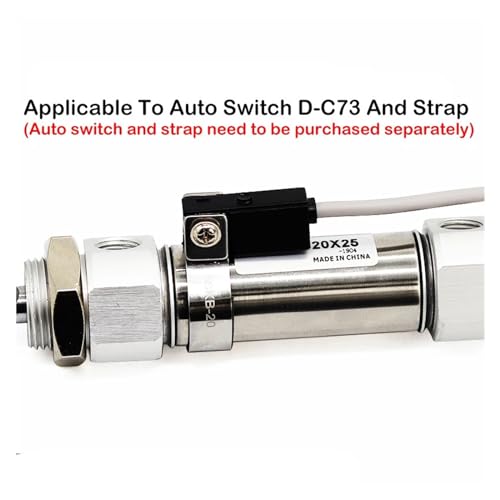 Cilindro de doble acción resistente CDM2B20 con vástago de acero inoxidable y carrera 25mm 5