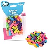Erasers Pencil Toppers, Arrowhead Rubber Non- Abrasive Cute Pencil Cap and Top Erasers for Kids and Adults, School Supplies in Pink, Orange, Blue, Purple, Green, Yellow (50 PC) - by Enday