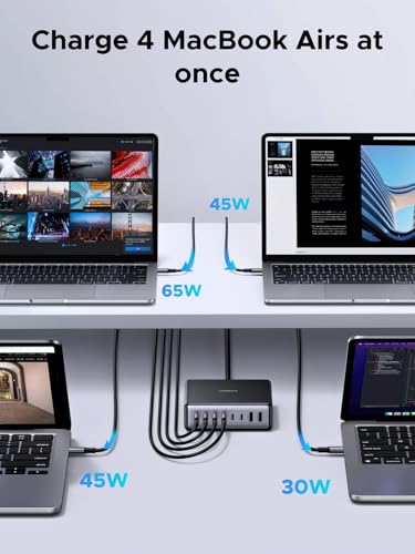 Image of UGREEN Nexode 200W GaN USB C Charging Station, 8-Port Desktop Charger with PD 100W for MacBook Pro 16 inch /Air, Dell XPS, iPad Pro, iPhone 17 /16 /15, Galaxy S25 /S24, Pixel 10 /9