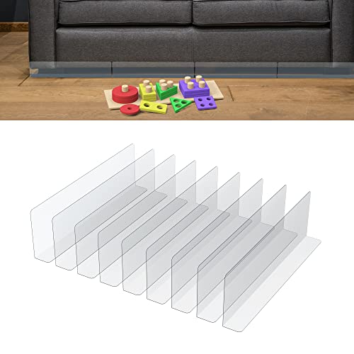 Image of sevkumz 9 Pack Under Couch Blocker, 4.8" High Gap Bumper Under Bed Blocker Safety PVC Adjustable Clear Toy Blocker for Bed Sofa Barrier Blocking with Strong Adhesive