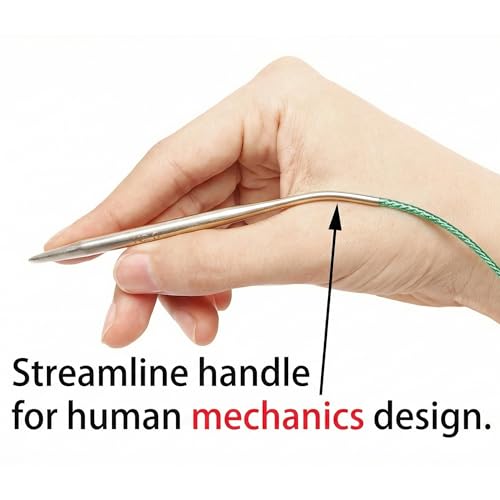 Image of cuteDIY Size 7 Circular Knitting Needles 16 Inch Round Metal (Etched US&mm, Color-Coded Cable, Smooth Join)