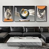 Extra Large Framed Modern Luxury Large Wall Art for Living Room, Set of 3 Piece Bright Style Abstract Paintings Artwork for Walls, Big Size Art Prints Pictures for Hallway Dining Room Office Wall Decor