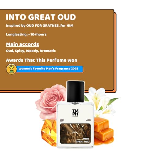 Image of TMPerfumehouse INTO Great Oud EDP for Men | Oud, Spicy & Long Lasting Perfume Spray | Freshspicy, Warmspicy & Lavender Fragrance | Luxury Gift for Him | TMPH | 50ml