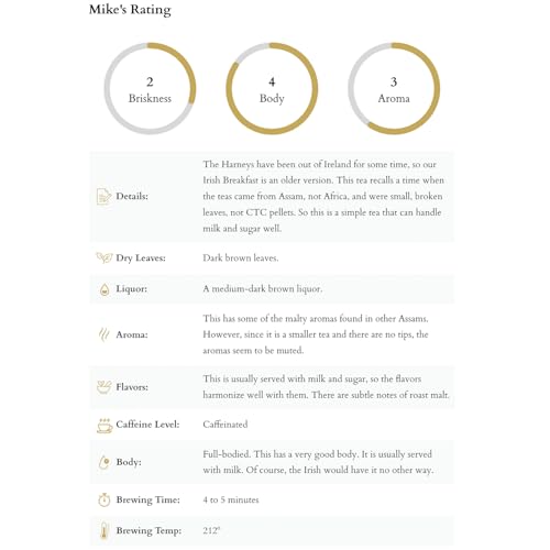 Harney & Sons Irish Breakfast Assam Tea Loose Tea 16 Ounce