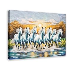 Seven Running Horses Painting Vastu Wall Art Poster 7 Lucky Horse Pictures 9