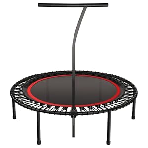 bellicon Plus 49″ fitness trampoline (red) with handle bar and bungee suspension up to 23 st (Extra Strong) | Best performing rebounder