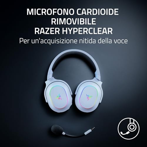 Barracuda X Chroma - Cuffie da gioco wireless multipiattaforma con 6 zone Chroma RGB (SmartSwitch Hyperspeed e Bluetooth, driver da 40 mm, microfono cardioide HyperClear staccabile) Bianco - Cuffia gaming - Immagine 5