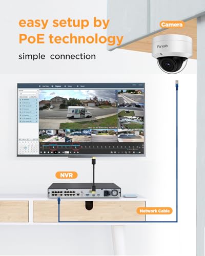 Image of 16 Channel Security Camera System Outdoor, 4K 16CH NVR 4TB HDD for 24-7 Recording, 12x 5MP Wired IK-10 Vandal Dome PoE Camera Built-in Mic, AI Human Detection, Remote Access, PD54A1216-5M2-1