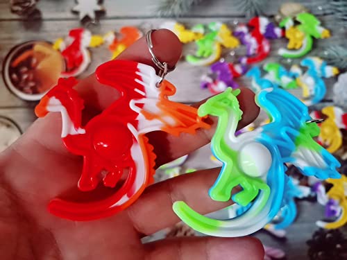Image of 30 Packs Funny Summer Present Unique Mini Dragon Assorted fidgets Bubble Toys for Kids Children Classroom Students Gifts from Teacher,Birthday Party Favors