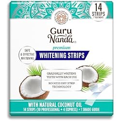 GuruNanda Teeth Whitening Strips Kit - 7-Day Treatment with Non-Slip, Dry Strip Technology - Whitening Designed with Care for a Brighter Smile